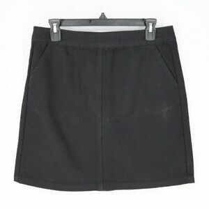 Warehouse Skirt Womens 8 US 12 UK Black Cotton Denim A Line Knee Length Pockets
